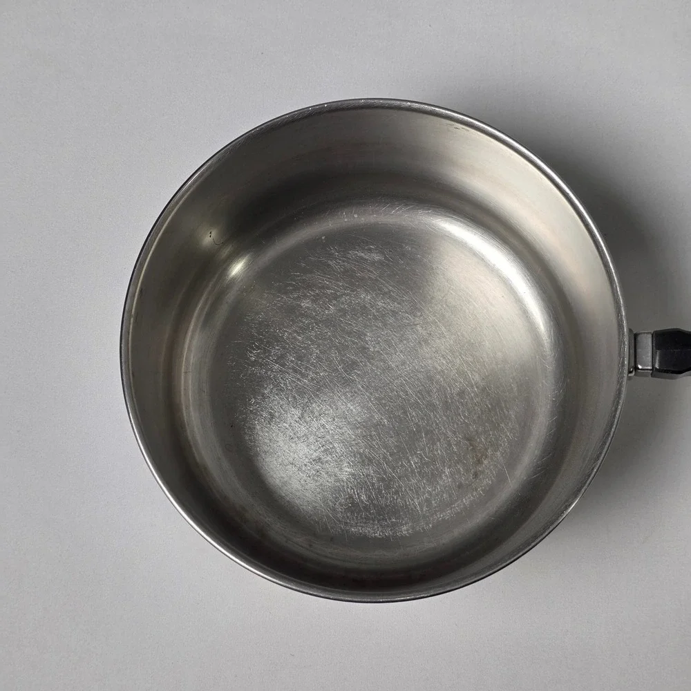 Farberware Saucepan Vintage 3qt Silver Aluminum Clad Stainless‎ Steel w/ Lid USA